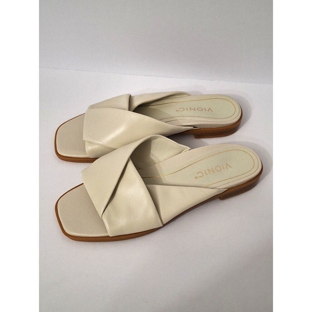 Vionic Women's Poppy Milamar Slide Sandals Sized 7.5 Leather Slip-On Summer NWOB - Picture 4 of 8